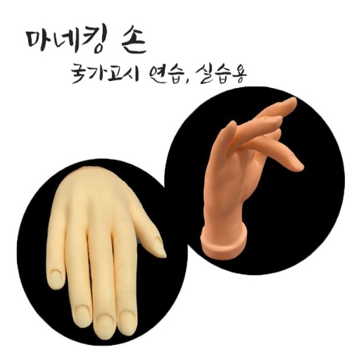네일아트 국가고시 실습용/연습용 팁부착가능 마네킹 손